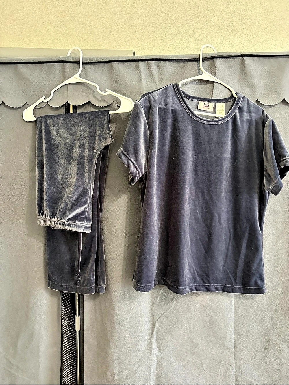 FADED GLORY Sleep Wear velvet pajama set Velvet Pajama Set Blue Size XL